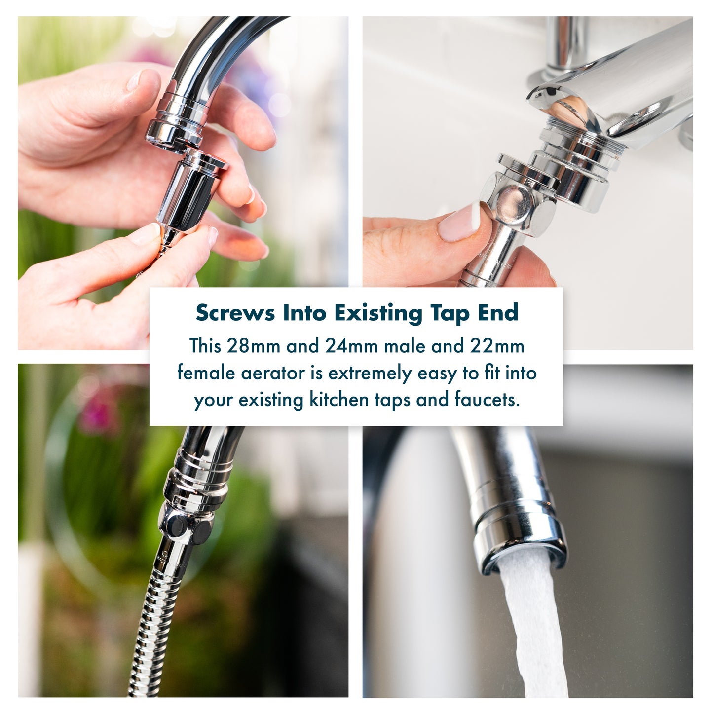 Quick Fit Tap Aerator and Hose Connector - Connect a shower hose and head to a tap instantly!