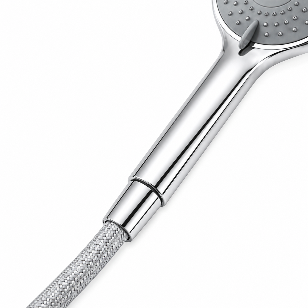 3-Spray Continuous-Flow Shower Head & 1.5m Grey Shower Hose