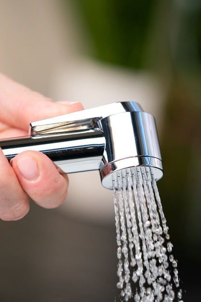 On/Off Trigger Shower Head & 1.5m Grey Braided Shower Hose
