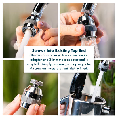Kitchen Tap Aerator - Swivel Function, Stream and Spray Features