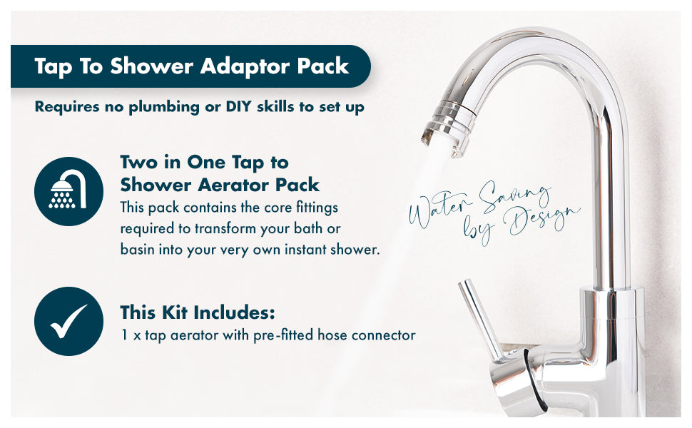 Tap to Shower Pack for Mixer Taps – Install Once, Attach in Seconds - No Plumber Needed | H2OLOW