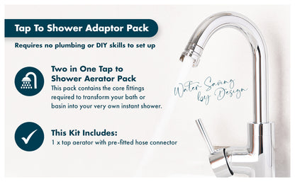 Tap to Shower Pack for Mixer Taps – Install Once, Attach in Seconds - No Plumber Needed | H2OLOW