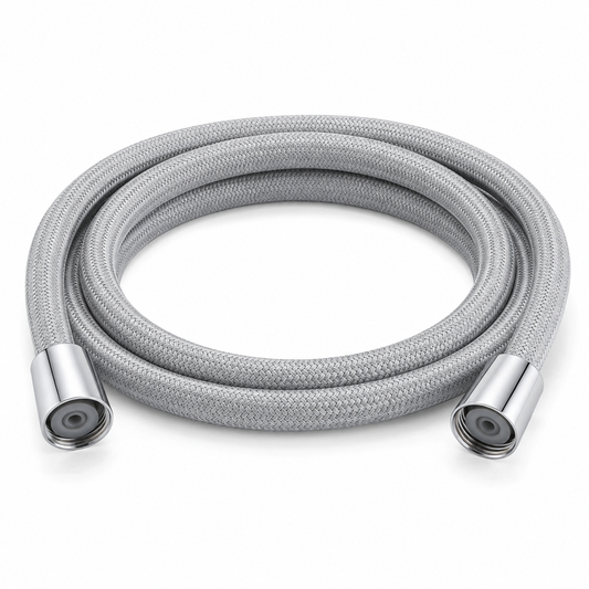 Silver Braided Shower Hose, 1.5m