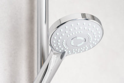 3-Spray Continuous-Flow Shower Head & 1.5m Grey Shower Hose